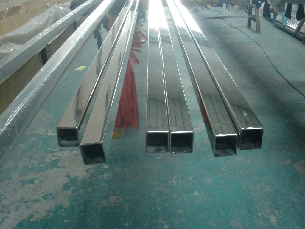 square tube, stainless steel square tube, welded tube, A554 square 2.5 Stainless Exhaust Tubing