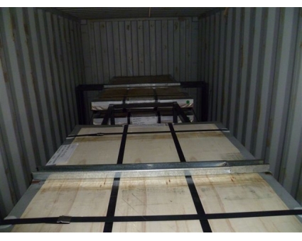 sheet loading in container, FCL, iron skid, stainless steel sheets, stainless steel plates, cold rolled, hot rolled